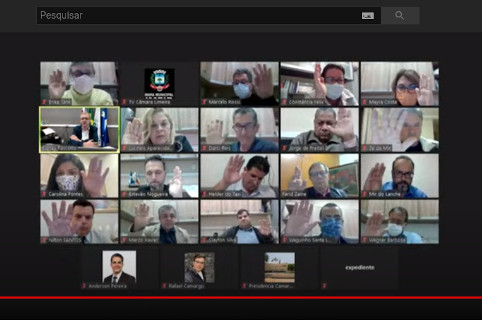 Sessão ordinária: Câmara aprova cinco projetos em videoconferência