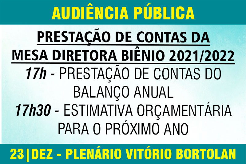 Câmara presta contas sobre balanço anual e estimativa orçamentária em audiência pública