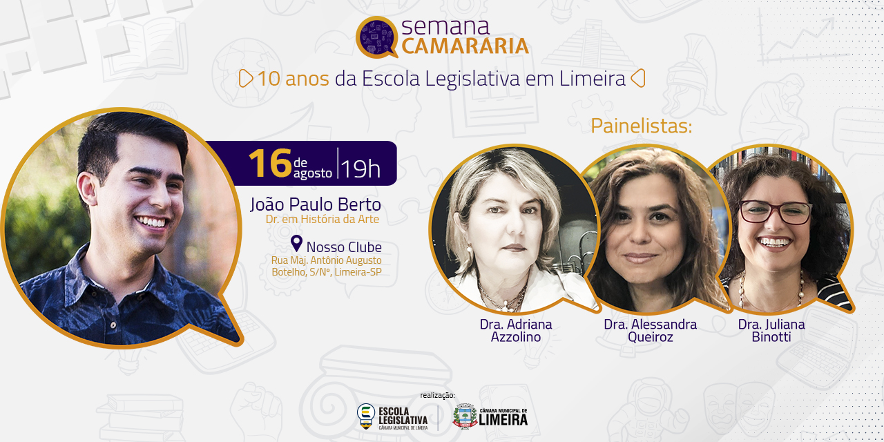 Segundo dia de palestras da Semana Camarária terá João Paulo Berto