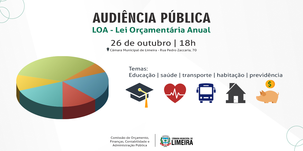 Audiências públicas sobre orçamento de 2024 serão nesta quinta-feira (26/10)