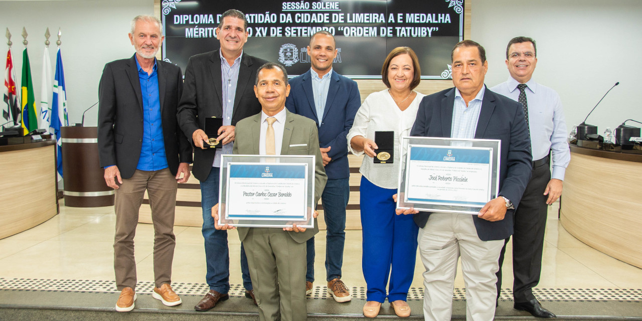 José Piccinin e o pastor Carlos Cesar Beraldo foram homenageados em sessão solene